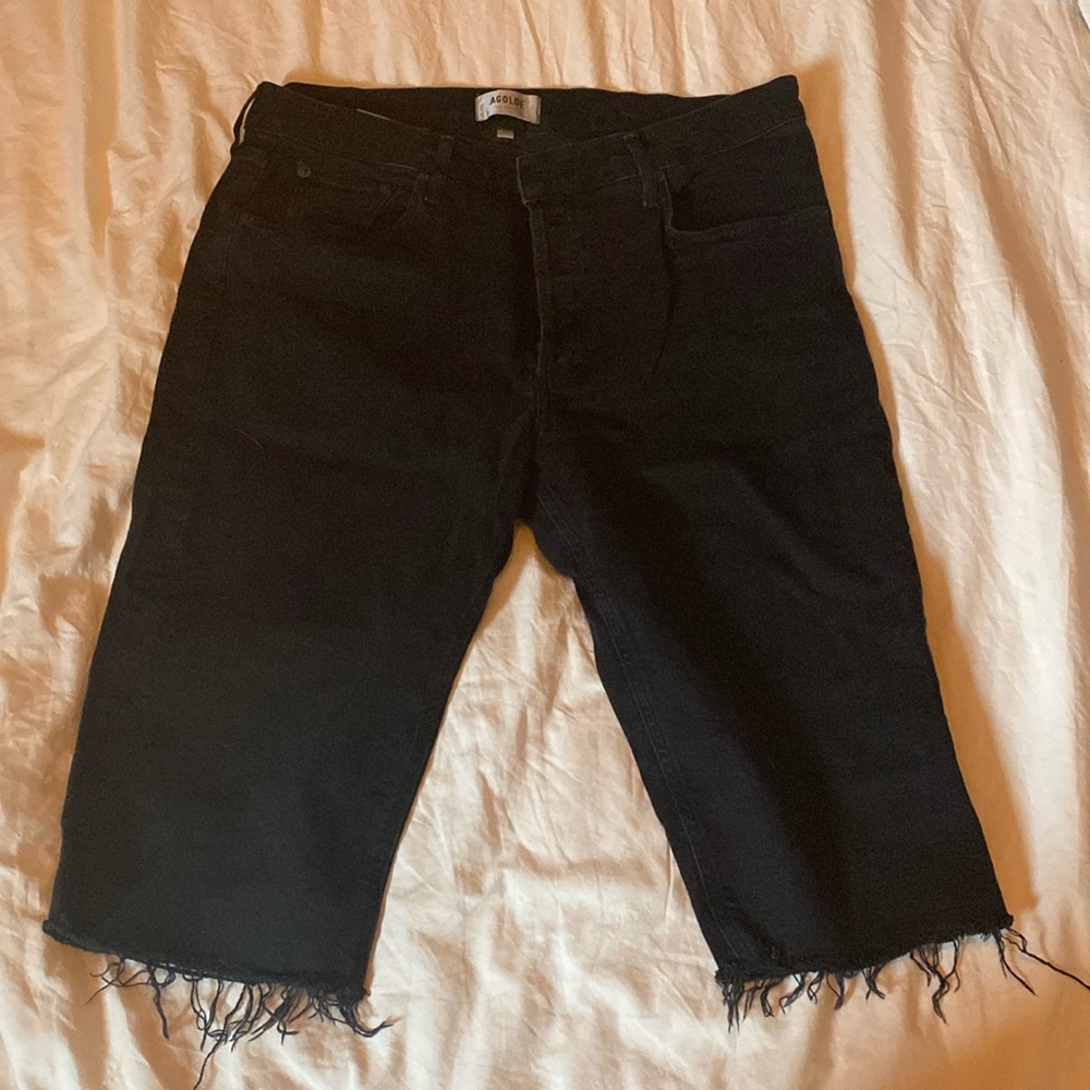 AGOLDE distressed long shorts